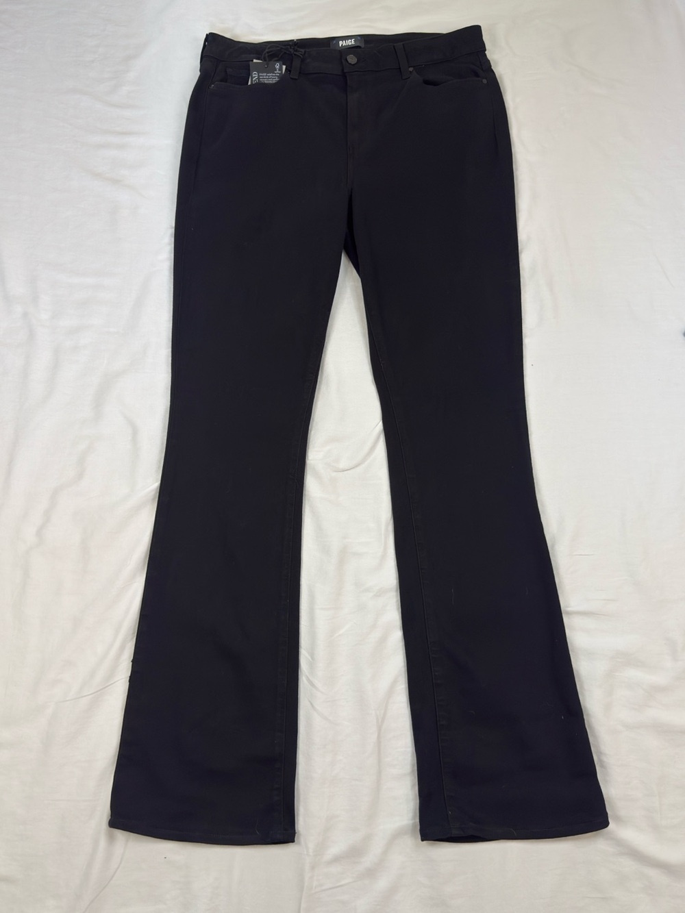 PAIGE Flaunt Denim Hourglass Jeans in Black Shadow. Womens size 33. NWT